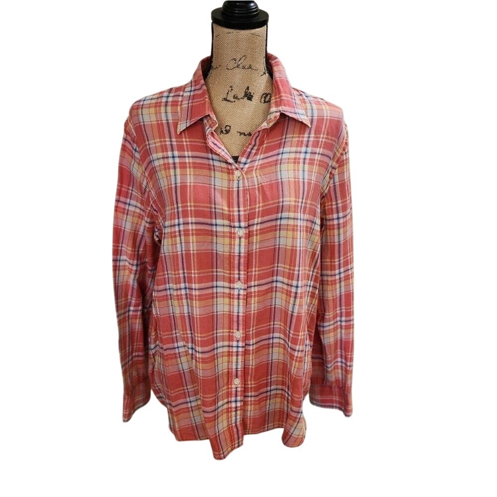Ralph lauren plaid 100% cotton button down shirt size XL